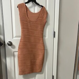 Elegant Peach Bodycon Dress